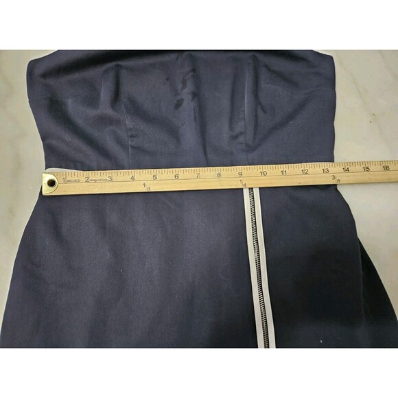 Ann Taylor Factory Dress👗Navy Blue, White Stitching, Sleeveless 0P Petite - Picture 5 of 8